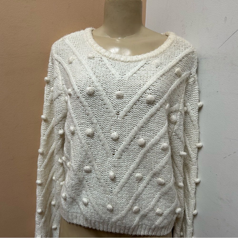 Lumiere Cream Textured Women's Sweater
